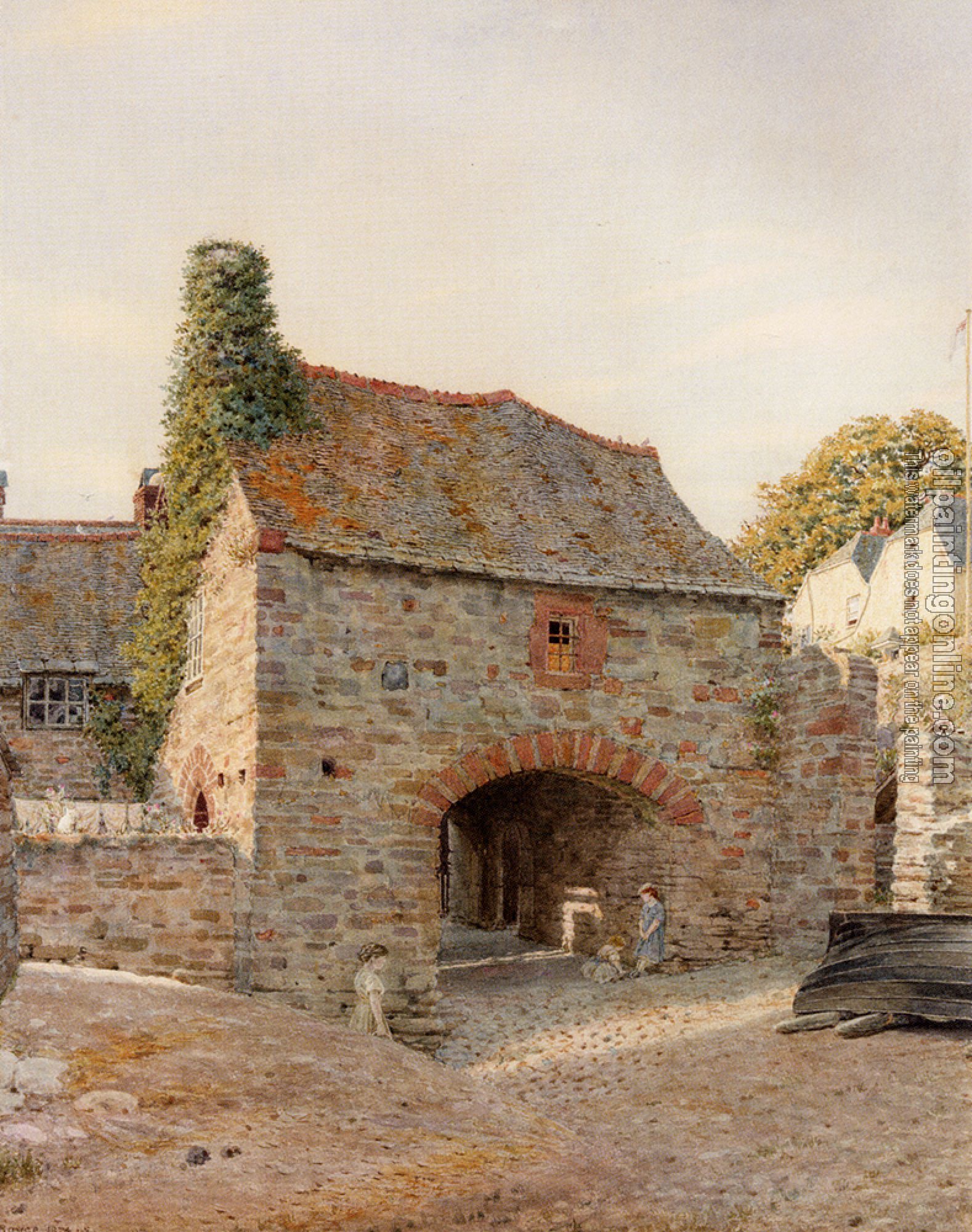 George Price Boyce - Old Buildings At Kingswear South Devon